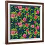 Tropical Flowers Pattern-Irina Trzaskos Studios-Framed Giclee Print