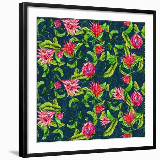 Tropical Flowers Pattern-Irina Trzaskos Studios-Framed Giclee Print