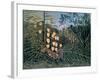 Tropical Forest: Battling Tiger and Buffalo, 1908-Henri Rousseau-Framed Giclee Print