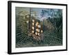 Tropical Forest: Battling Tiger and Buffalo, 1908-Henri Rousseau-Framed Giclee Print