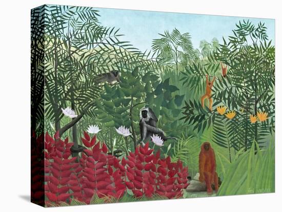 Tropical Forest with Monkeys, 1910-Henri Rousseau-Stretched Canvas