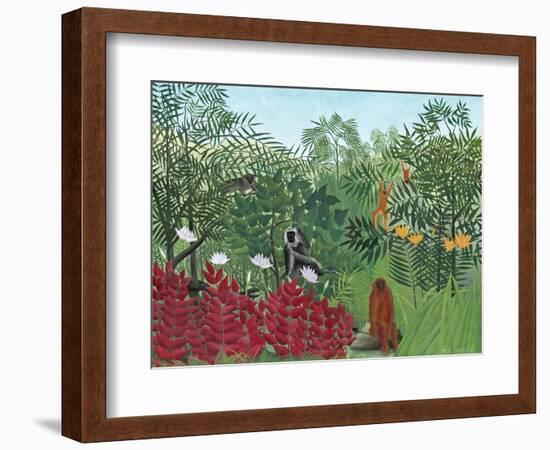 Tropical Forest with Monkeys, 1910-Henri Rousseau-Framed Giclee Print