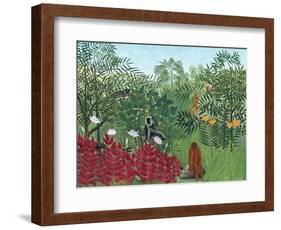 Tropical Forest with Monkeys, 1910-Henri Rousseau-Framed Giclee Print