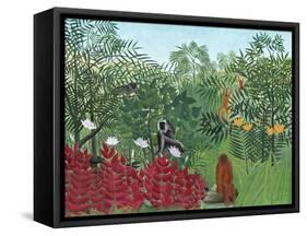 Tropical Forest with Monkeys, 1910-Henri Rousseau-Framed Stretched Canvas