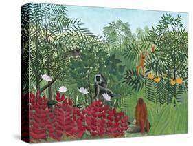 Tropical Forest with Monkeys, 1910-Henri Rousseau-Stretched Canvas