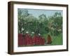 Tropical Forest with Monkeys, by Henri Rousseau, 1910, French painting,-Henri Rousseau-Framed Art Print