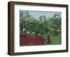 Tropical Forest with Monkeys, by Henri Rousseau, 1910, French painting,-Henri Rousseau-Framed Art Print