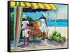 Tropical Fruit Stand-Jane Slivka-Framed Stretched Canvas