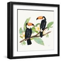 Tropical Fun Bird I Leaves-Harriet Sussman-Framed Art Print