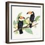 Tropical Fun Bird I Leaves-Harriet Sussman-Framed Art Print