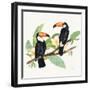 Tropical Fun Bird I Leaves-Harriet Sussman-Framed Art Print