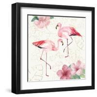 Tropical Fun Bird V with Gold-Harriet Sussman-Framed Art Print