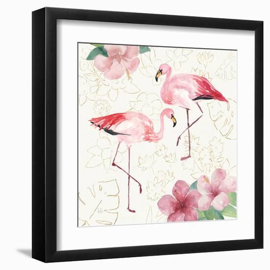 Tropical Fun Bird V with Gold-Harriet Sussman-Framed Art Print