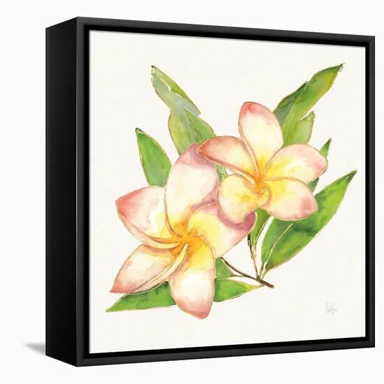 Tropical Fun Flowers I with Gold-Harriet Sussman-Framed Stretched Canvas