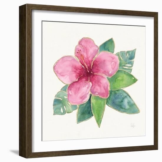 Tropical Fun Flowers III with Gold-Harriet Sussman-Framed Art Print