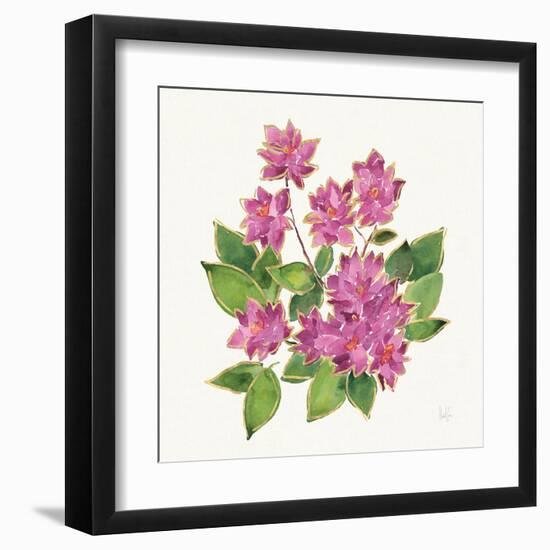 Tropical Fun Flowers IV with Gold-Harriet Sussman-Framed Art Print