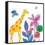 Tropical Giraffe-Jennifer McCully-Framed Stretched Canvas