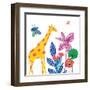 Tropical Giraffe-Jennifer McCully-Framed Art Print