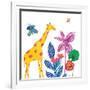 Tropical Giraffe-Jennifer McCully-Framed Art Print