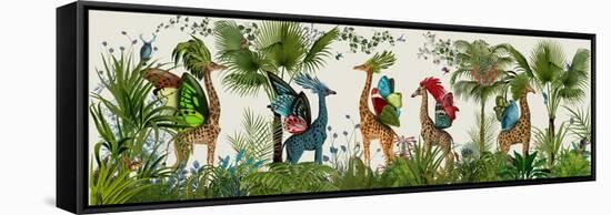 Tropical Giraffes, Bright-Fab Funky-Framed Stretched Canvas