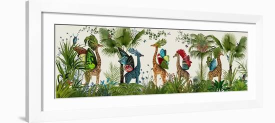 Tropical Giraffes, Bright-Fab Funky-Framed Art Print