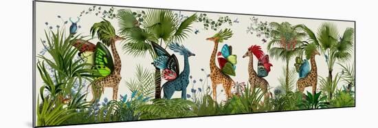 Tropical Giraffes, Bright-Fab Funky-Mounted Art Print