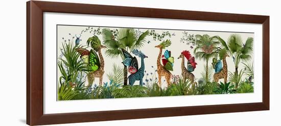 Tropical Giraffes, Bright-Fab Funky-Framed Art Print
