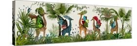 Tropical Giraffes, Bright-Fab Funky-Stretched Canvas