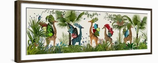 Tropical Giraffes, Bright-Fab Funky-Framed Premium Giclee Print