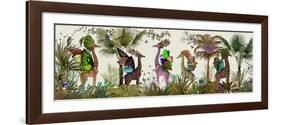 Tropical Giraffes, Moss-Fab Funky-Framed Art Print