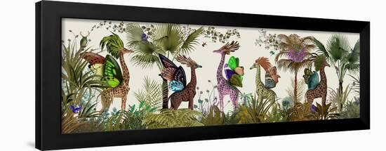 Tropical Giraffes, Moss-Fab Funky-Framed Art Print
