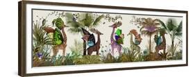 Tropical Giraffes, Moss-Fab Funky-Framed Premium Giclee Print