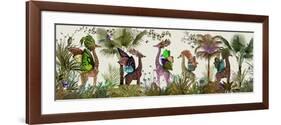 Tropical Giraffes, Moss-Fab Funky-Framed Premium Giclee Print
