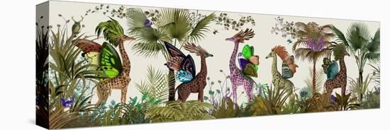 Tropical Giraffes, Moss-Fab Funky-Stretched Canvas