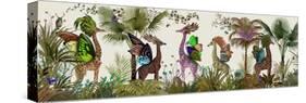 Tropical Giraffes, Moss-Fab Funky-Stretched Canvas