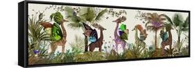 Tropical Giraffes, Moss-Fab Funky-Framed Stretched Canvas