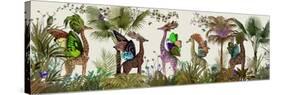 Tropical Giraffes, Moss-Fab Funky-Stretched Canvas