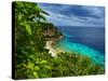 Tropical Green Island and Blue Sea with Coral Reef. View from Top of a Mountain to Apo Reef Natural-Dudarev Mikhail-Stretched Canvas