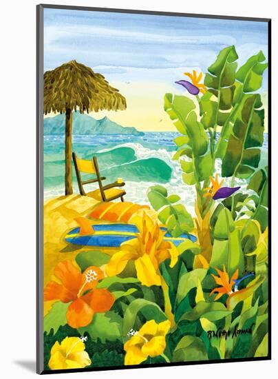 Tropical Holiday - Beach Chair Ocean View - Hawaii - Hawaiian Islands-Robin Wethe Altman-Mounted Art Print