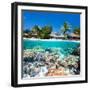 Tropical Island above and Bellow Water-BlueOrange Studio-Framed Photographic Print