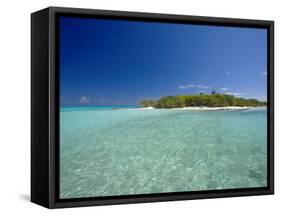 Tropical Island and Lagoon, Baa Atoll, Maldives, Indian Ocean-Sakis Papadopoulos-Framed Stretched Canvas