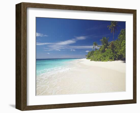 Tropical Island and Lagoon, Maldives, Indian Ocean, Asia-Sakis Papadopoulos-Framed Photographic Print