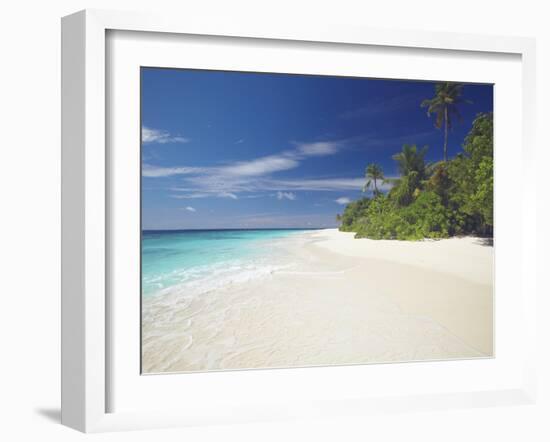 Tropical Island and Lagoon, Maldives, Indian Ocean, Asia-Sakis Papadopoulos-Framed Photographic Print