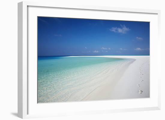 Tropical Island and Lagoon, Maldives, Indian Ocean, Asia-Sakis Papadopoulos-Framed Photographic Print