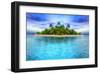 Tropical Island Of Maldives-null-Framed Art Print