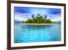 Tropical Island Of Maldives-null-Framed Art Print