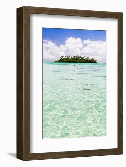 Tropical Island of Motu Taakoka Covered in Palm Trees in Muri Lagoon, Cook Islands, Pacific-Matthew Williams-Ellis-Framed Photographic Print