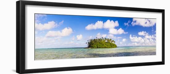 Tropical Island of Motu Taakoka Covered in Palm Trees in Muri Lagoon, Cook Islands, Pacific-Matthew Williams-Ellis-Framed Photographic Print