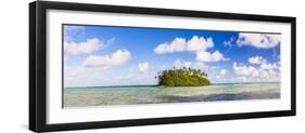 Tropical Island of Motu Taakoka Covered in Palm Trees in Muri Lagoon, Cook Islands, Pacific-Matthew Williams-Ellis-Framed Photographic Print