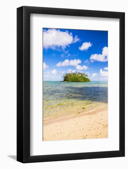 Tropical Island of Motu Taakoka Covered in Palm Trees in Muri Lagoon, Rarotonga, Cook Islands-Matthew Williams-Ellis-Framed Photographic Print